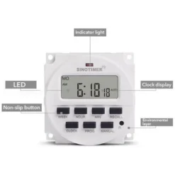 2pcs 12V 16A Prise Programmateur Digital à 16 Programmes Horloge Programmable Minuteur Prise Electrique Avec LCD Affichage Numérique Antivol Avec Boîtier Étanche -Promos Brico Forte Boutique 83036723 3