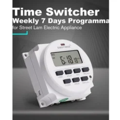 2pcs 12V 16A Prise Programmateur Digital à 16 Programmes Horloge Programmable Minuteur Prise Electrique Avec LCD Affichage Numérique Antivol Avec Boîtier Étanche -Promos Brico Forte Boutique 83036723 4