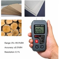 MSBD Humidimètre Pour Test De Bois 4 Modes Humidimètre Portable De Type Pin Instrument De Poche Détecteur à Affichage LCD -Promos Brico Forte Boutique 84151525 5