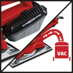 Einhell Ponceuse Vibrante TE-OS 2520 E (250 W, Robuste Et Puissante, Poignée Ergonomique) Livré En Coffret Avec Abrasif -Promos Brico Forte Boutique 85501962 5
