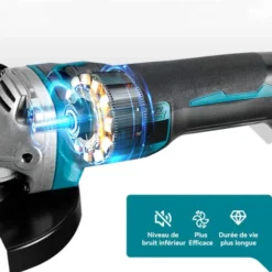 Meuleuse D'angle 125mm Pour Batterie Makita 18V Batterie (nue Uniquement)-bleu -Promos Brico Forte Boutique 86248498 3