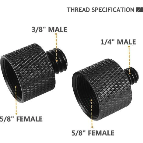 Adaptateur De Vis A Filetage Micro Adaptateur 5/8 A 1/4 Et Adaptateur 5/8 A 3/8 2 Adaptateur De Vis A Filetage Micro Adaptateur 5/8 A 1/4 Et Adaptateur 5/8 A 3/8 – Image 2