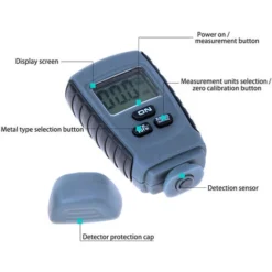 Jauge D'épaisseur De Revêtement LCD Numérique Testeur D'épaisseur De Peinture LCD Affichage Peinture Mesure Testeur Outil Instruments (gris) -Promos Brico Forte Boutique 86817142 5