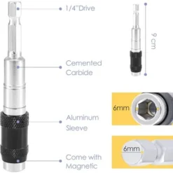 Porte-embout Magnétique 1/4, Porte-embout Long, Mèche à Broche Magnétique -Promos Brico Forte Boutique 86972048 4