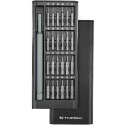 125mm Tilswall CRV Jeu De Tournevis De 24 Pièces Tournevis De Précision 52HRC Tournevis Magnétique De Sécurité Rangement Encliquetable Facile à Installer Et à Ranger
