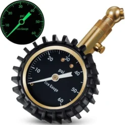 Jauge De Pression Des Pneus 60 PSI, Jauge De Pneu Robuste Avec Grand Cadran Lumineux De 5,1 Cm Facile à Lire Et Construction En Laiton Massif, Certifié ANSI B40.1, Jauge De Pneu Mécanique Professionne -Promos Brico Forte Boutique 87080326 3