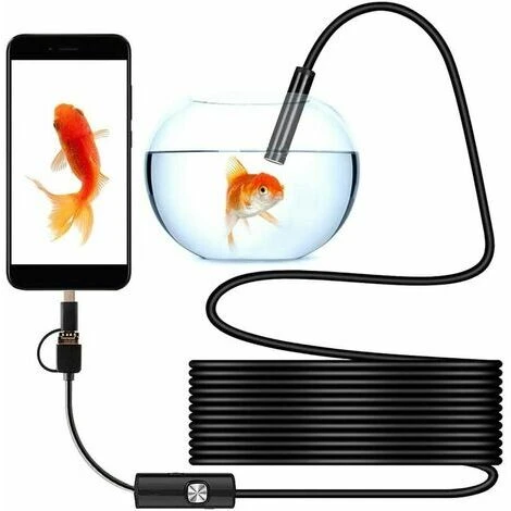 Endoscope USB 3 En 1 Ultra Mince 5,5 Mm Endoscope HD Caméra D'Inspection Avec 6 LED Réglables IP67 Câble Serpent Étanche Compatible Avec Android Window Tablet (5M) Cisea 2 Endoscope USB 3 En 1 Ultra Mince 5,5 Mm Endoscope HD Caméra D'Inspection Avec 6 LED Réglables IP67 Câble Serpent Étanche Compatible Avec Android Window Tablet (5M) Cisea – Image 2