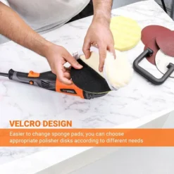 TACKLIFE Polisseuse, 1200W Machine à Polir Les Voitures, 1500-3500RPM, 6 Vitesse Variable, Plaque Remplaçable De 180 Mm, Poignée En D, Convient Au Polissage Des Voitures, Bateaux, Meubles - PPGJ05A -Promos Brico Forte Boutique 87563718 3