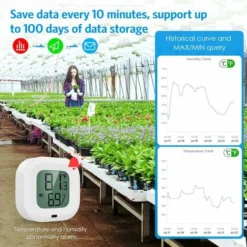 2 Pièces Thermomètre Hygromètre Bluetooth, Capteur De Température D'humidité Avec Exportation De Données Pour IOS Android, D'alarme, Pour Maison, Étui à Guitare, Cave à Cigare, Cadeau Noel -Promos Brico Forte Boutique 87577027 3