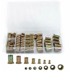 165pcs écrous De Rivet En Acier De Couleur En Boîte M3/4/5/6/8/10/12 Combinaison