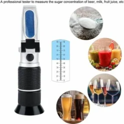 0-90% Brix Meter Réfractomètre Portable Mesure De La Teneur En Sucre Pour La Lait À La Bière Jus De Fruits Sucre De Sucre Mètre -Promos Brico Forte Boutique 87835057 5
