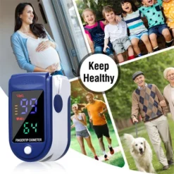 Oxymètre De Doigt Professionnel , Oxymètre De Pouls Électronique Numérique Avec Moniteur De Fréquence Cardiaque, Ecran LED-Étui/Lanière Inclus-Blanc Et Bleu -Promos Brico Forte Boutique 88062492 3