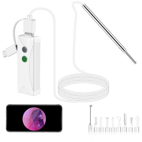 Otoscope Wifi-3.9mm HD USB Endoscope Sans Fil Kit De Caméra De Nettoyage Et D'inspection Des Oreilles Avec 6 Lumières LED, Adapté Pour IPhone, Android, Tablette 1 Otoscope Wifi-3.9mm HD USB Endoscope Sans Fil Kit De Caméra De Nettoyage Et D'inspection Des Oreilles Avec 6 Lumières LED, Adapté Pour IPhone, Android, Tablette
