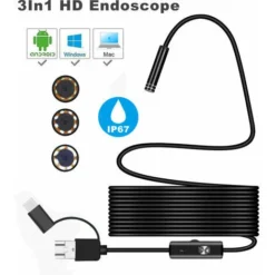 Téléphone Endoscope étanche 3,5 M Ligne Dure - 5,5 Mm CHAM -Promos Brico Forte Boutique 88121197 3