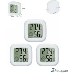 Mini LCD Thermomètre Hygromètre Interieur Numérique, Température Humidité De Haute Précision Portable -50 ℃ 70 ℃ 10% 99% RH Guazhuni (Blanc) 3 Pièces Thsinde