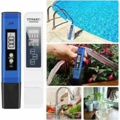Testeur PH Mètre électronique, TDS&EC Mètre Température, 3 En 1 Testeur De Qualité De L'eau Avec Écran LCD, Auto-Calibration, Test Pour Piscine, Aquarium, Laboratoire,etc. -Promos Brico Forte Boutique 88373361 3