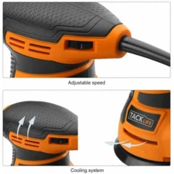 TACKLIFE Ponceuse Excentrique, Ponceuse Rotative Électrique 350W 13000 OPM, 6 Vitesses Variables, Équipé D’Une Boîte à Poussière, 12pcs Disque De Ponçage, Ponceuse Pour Le Ponçage Du Bois PRS01A -Promos Brico Forte Boutique 88566672 3