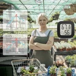 3 Pack Mini Indoor Thermometer, Temperature Humidity Monitor With Clear LCD Display For Cellar, Humidor, Basement, Pet Reptile, Incubator Office, 1.7 X 1.7In -Promos Brico Forte Boutique 88622793 5