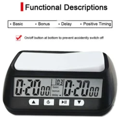 Horloge D'échecs Professionnelle Portable Polyvalente 3-en-1 Minuterie De Jeu D'échecs Numérique (TP813-2) -Promos Brico Forte Boutique 88665169 5