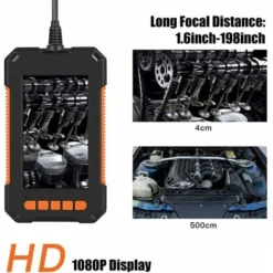 Endoscope Industriel, Caméra D'inspection Endoscope à Deux Têtes, Endoscope Numérique à Double Objectif 1080P HD, Écran LCD 4,3 Pouces, étanche IP67, Avec 8 Lumières LED(2M) -Promos Brico Forte Boutique 88670284 2