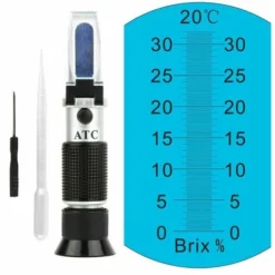 Brix Réfractomètre Avec ATC, Hydromètre Portable Brix 032 % Pour Mesurer La Teneur En Sucre Dans Les Fruits, Saccharimètre Pour Remplacement D'hydromètre Brix