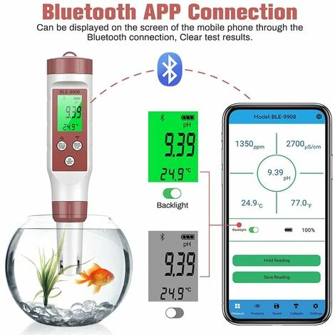 Testeur PH Mètre Electronique Bluetooth 7-1,ATC Testeur De Qualité De L'eau/PH/TDS/EC/ORP/SG(précision0.01),Étalonnage AutomatiquePH-mètre Rétroéclairé Pour Eau Potable, Aquarium,Piscine 3 Testeur PH Mètre Electronique Bluetooth 7-1,ATC Testeur De Qualité De L'eau/PH/TDS/EC/ORP/SG(précision0.01),Étalonnage AutomatiquePH-mètre Rétroéclairé Pour Eau Potable, Aquarium,Piscine – Image 3