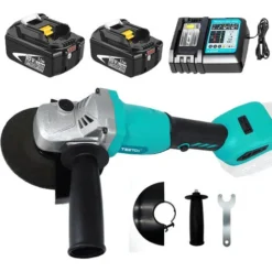 Rectifieuse D’angle Sans Fil 800W 125mm Sans Balais Avec 2pc 5.5Ah Batteries Li-ion Et Chargeur DC18RC Pour Makita 18v