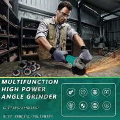 Rectifieuse D’angle Sans Fil 800W 125mm Sans Balais Avec 2pc 5.5Ah Batteries Li-ion Et Chargeur DC18RC Pour Makita 18v -Promos Brico Forte Boutique 88687535 4