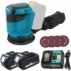 Polisseuse Ponceuse Orbitale Aléatoire Au Lithium Ø 125mm, 18v LXT 125mm Fit Pour Makita Battery, Avec 4PCS Sandpaper + 2x5.5Ah Batteries + Chargeur), Pour Makita DBO180Z