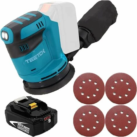 Ponceuse Orbitale Aléatoire Sans Fil, Ponceuse 18V Ø 125mm, Adaptée à La Batterie Makita, Avec Papier De Verre 4PCS + 1x 5.5Ah Batterie (chargeur Non Inclus) 1 Ponceuse Orbitale Aléatoire Sans Fil, Ponceuse 18V Ø 125mm, Adaptée à La Batterie Makita, Avec Papier De Verre 4PCS + 1x 5.5Ah Batterie (chargeur Non Inclus)