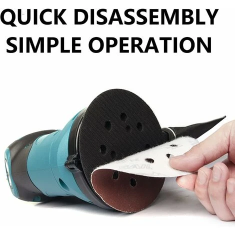 Ponceuse Orbitale Aléatoire Sans Fil, Ponceuse 18V Ø 125mm, Adaptée à La Batterie Makita, Avec Papier De Verre 4PCS + 1x 5.5Ah Batterie (chargeur Non Inclus) 3 Ponceuse Orbitale Aléatoire Sans Fil, Ponceuse 18V Ø 125mm, Adaptée à La Batterie Makita, Avec Papier De Verre 4PCS + 1x 5.5Ah Batterie (chargeur Non Inclus) – Image 3