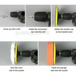 32PCS Rotary Car Polisher Buffer Sander Polishing Machine 5 « Sponge Pad Mop Kit -Promos Brico Forte Boutique 88687641 5