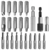 Damaged Screw Extractor Set,  High Speed Steel 22PCS Broken Screw Extractor Kit All-Purpose Broken Bolt Screw Remover Tool With Magnetic Extension Bit Holder & Socket Adapter, Noir