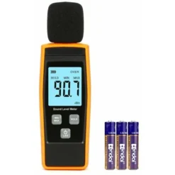 SEENLIN Sonomètre Portatif, Décibelmètre LCD, Mini Sonomètre Numérique, Testeur De Décibels, Alarme De Décibels, Avec Alarme De Lumière Rouge Noire Et Alarme Sonore, Plage 30-130 DBA [RZ1359] Jaune, 1