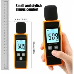 SEENLIN Sonomètre Portatif, Décibelmètre LCD, Mini Sonomètre Numérique, Testeur De Décibels, Alarme De Décibels, Avec Alarme De Lumière Rouge Noire Et Alarme Sonore, Plage 30-130 DBA [RZ1359] Jaune, 1 -Promos Brico Forte Boutique 89257899 5