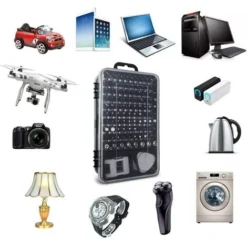 115 En 1 Tournevis Precision Kit Tools, Portable Kit Tournevis De Précision Magnétique Tournevis Outils De Réparation Pour Ordinateur/Laptop/iPhone/Lunettes/Montre/Smartphone Noir -Promos Brico Forte Boutique 89651164 5