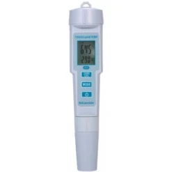 4 En 1 Testeur Qualite De L'Eau Ph / Ec / Tds / Temperature Ip55 Metre Arret Automatique Etanche Retro-Eclairage Affichage Testeur Blanc Ph-686