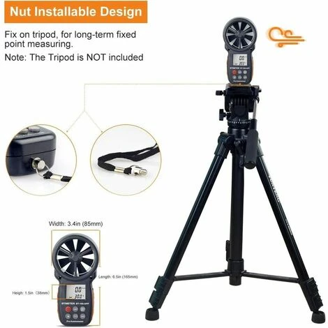 Anémomètre Numérique De Vitesse Du Vent De Poche, Bluetooth Sans Fil à Palette Anémomètre Mètre Pour Le Refroidissement Eolien, La Vitesse, Le Moniteur De Température BT-100APP 2 Anémomètre Numérique De Vitesse Du Vent De Poche, Bluetooth Sans Fil à Palette Anémomètre Mètre Pour Le Refroidissement Eolien, La Vitesse, Le Moniteur De Température BT-100APP – Image 2