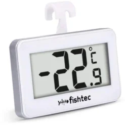 FISHTEC® Thermomètre Réfrigérateur Electronique - Sonde Intégrée - 3 Systèmes D'accroche : Crochet, Support, Magnétique