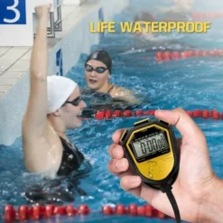 Chronomètre étanche Numérique Portable LCD Minuterie Chronographe Compteur De Sport Avec Sangle Pour La Natation, La Course, L'entraînement De Football -Promos Brico Forte Boutique 90082514 4