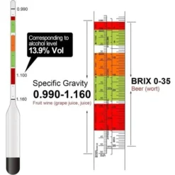 Hydromètre Sucre Brix Densimètre (Mesure De La Densité, Testeur De Sucre Brix, La Teneur En Alcool Prévue) Pour Bière, Vin Et Vin De Fruits Pour Le Brassage à Domicile -Promos Brico Forte Boutique 90096381 3