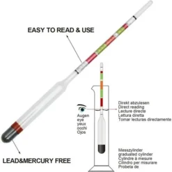 Hydromètre Sucre Brix Densimètre (Mesure De La Densité, Testeur De Sucre Brix, La Teneur En Alcool Prévue) Pour Bière, Vin Et Vin De Fruits Pour Le Brassage à Domicile -Promos Brico Forte Boutique 90096381 4