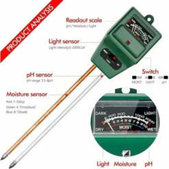 Testeur Ph Terre 3 En 1 Testeur Ph Sol, Soil Tester Kit Testeur Humidité Plantes PH Terre Metre Sol Pour Fleurs/Herbe/Plante/Jardin/Ferme/pelouse 2905038MM -Promos Brico Forte Boutique 90519874 4