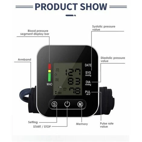 Tensiomètre électronique Tensiomètre à Domicile Tensiomètre Tensiomètre Instrument De Mesure De La Pression Artérielle Tensiomètre, 3 Tensiomètre électronique Tensiomètre à Domicile Tensiomètre Tensiomètre Instrument De Mesure De La Pression Artérielle Tensiomètre, – Image 3
