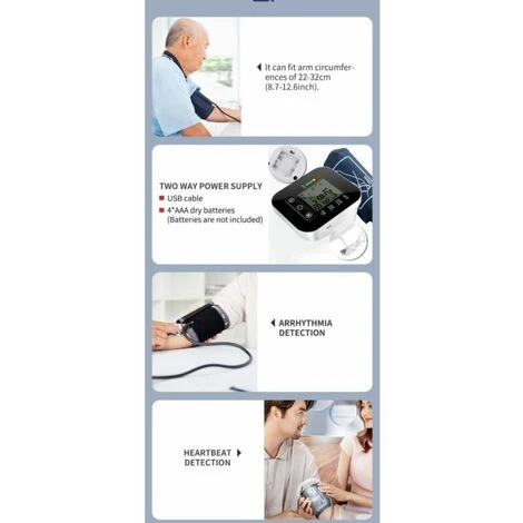 Tensiomètre électronique Tensiomètre à Domicile Tensiomètre Tensiomètre Instrument De Mesure De La Pression Artérielle Tensiomètre, 4 Tensiomètre électronique Tensiomètre à Domicile Tensiomètre Tensiomètre Instrument De Mesure De La Pression Artérielle Tensiomètre, – Image 4
