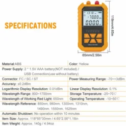 5 Km Lumiere Rouge Type A Batterie Compteur De Puissance Optique Machine Integree Testeur De Puissance Optique Haute Precision SGM305 Livresans Batterie -Promos Brico Forte Boutique 90615057 3
