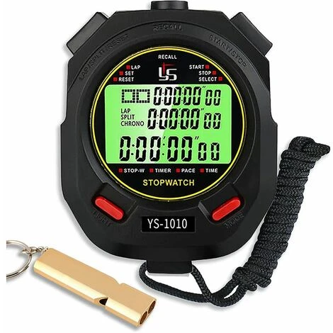 Chronom��tre Avec Sifflet,Chronometre Professionnel 60 M��moire Avec Fonction Muet Et Lumi��r Pour Sport 1 Chronom��tre Avec Sifflet,Chronometre Professionnel 60 M��moire Avec Fonction Muet Et Lumi��r Pour Sport