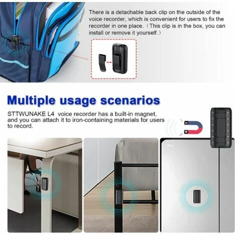 Mini Enregistreur Magnétique Activé Par La Voix De 8 Go, Enregistreur Audio Numérique à Batterie Longue, Petits Appareils D'enregistrement(noir)- 5 Mini Enregistreur Magnétique Activé Par La Voix De 8 Go, Enregistreur Audio Numérique à Batterie Longue, Petits Appareils D'enregistrement(noir)- – Image 5