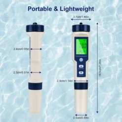 5-en-1Testeur PH Mètre Électronique, PH Mètre Avec écran LCD Rétro-éclairé, Testeur De Qualité De L'eau Pour Tester Le PH/TDS/EC/Température/Salinité, Pour L'eau Potable/Aquariums/Piscine -Promos Brico Forte Boutique 91273953 5