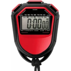 Chronometre Etanche, Minuterie Numerique Lcd Portable, Compteur De Sport Avec Sangle, Rouge